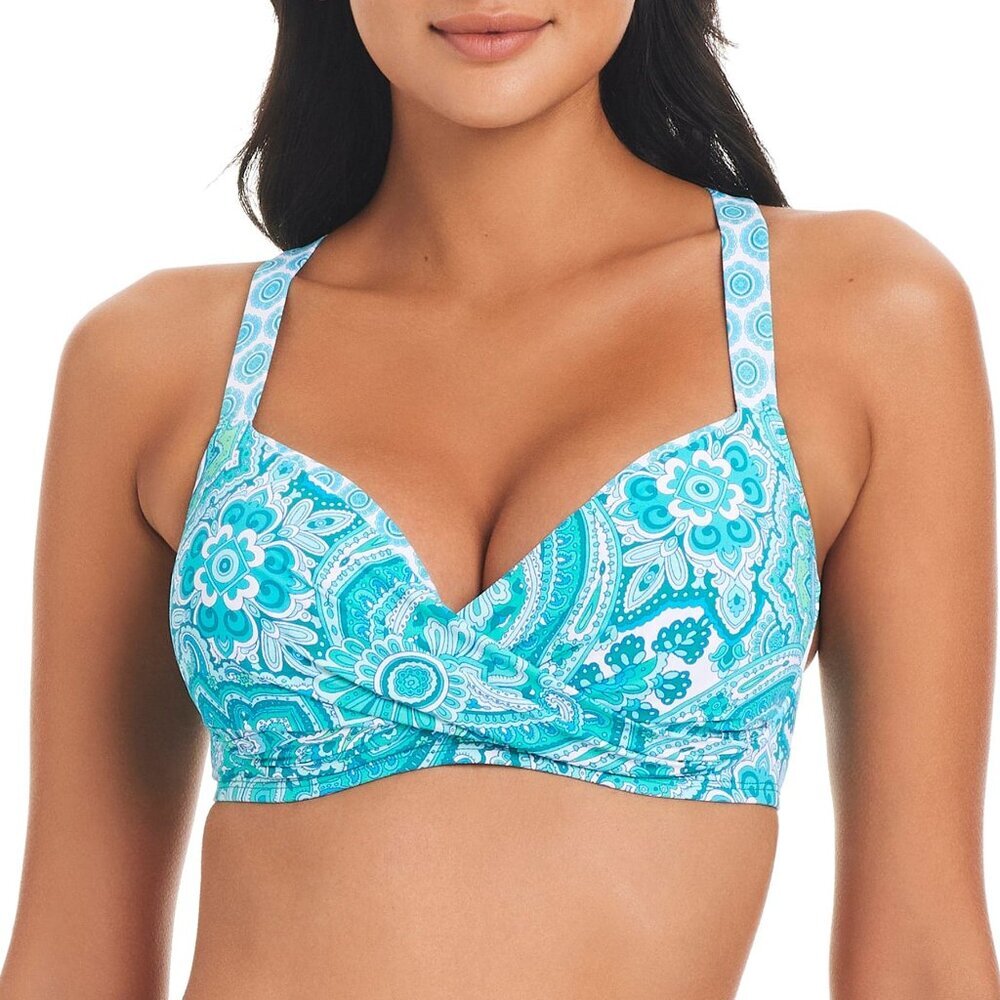 NWT Bleu Rod Beattie Coastal Cool Bikini Top D Cup
